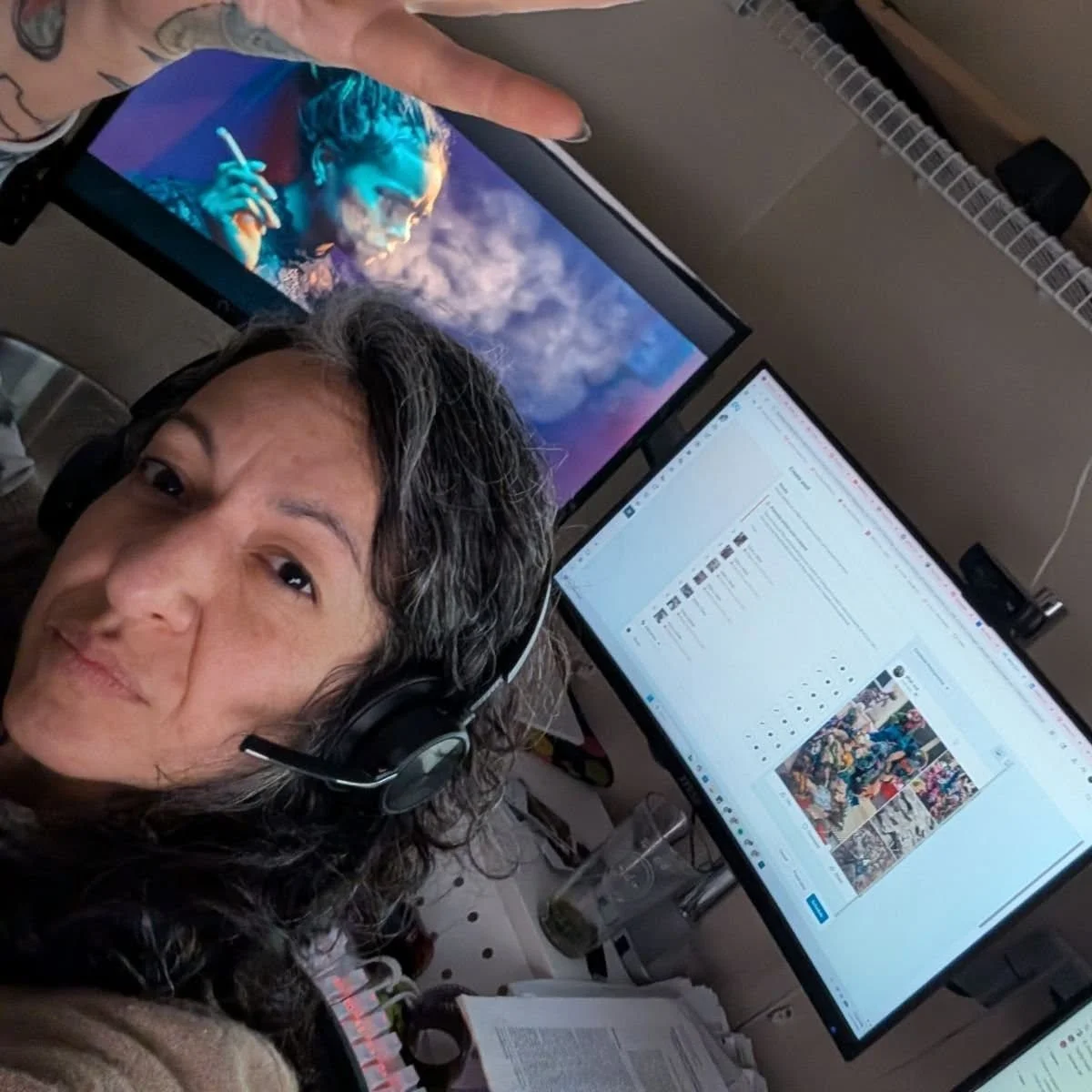 Aight so as promised- out the Ma's House Residency- here is some where it began
and where it is. Also that's me at my desk. I am Hugh Jackman from Swordfish. You are welcome. 

These lil pieces actually got accepted into a show at the @nhartassociati