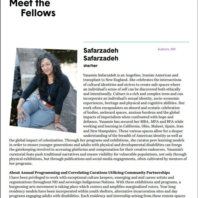 Last announcement for a minute. but. I got into this fellowship called Creative Community Fellows New England. 
aaaaand it's helping me see myself as I am- as an artist- independent of institutions, honing in on the fact that I do what I do and it wo