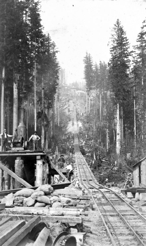 This tramway in Newcastle transported coal to barges on Lake Washington, (Eastside Heritage Center Photo)