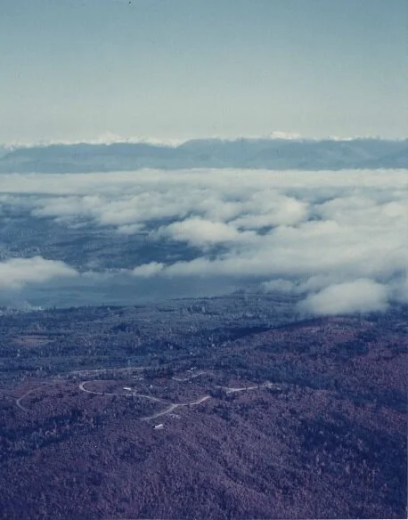 This image from 1950 showing the view from Hilltop Community was originally used in a Scheffer book. This shows the land that can be so dramatically changed by geological events.