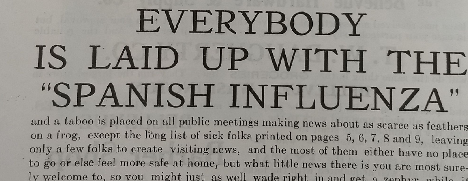 Influenza Outbreak of 1918 In Washington State