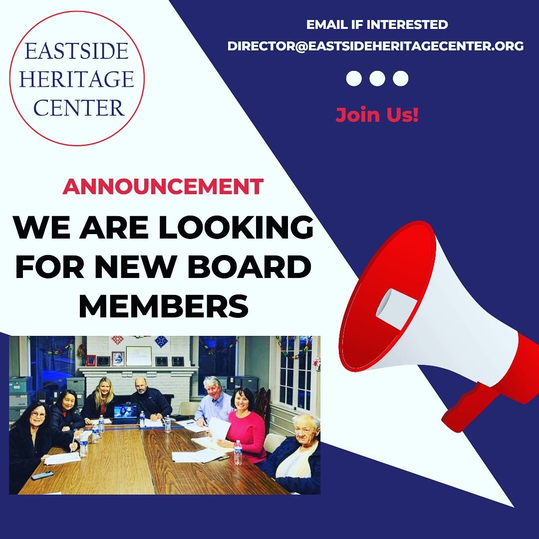Open Call for New Board Members!

Have you considered board service as a way to give back? If you have an interest in history, museum collections, and are connected to the Eastside, this is a great way to give back to your local community. 

Our Boar