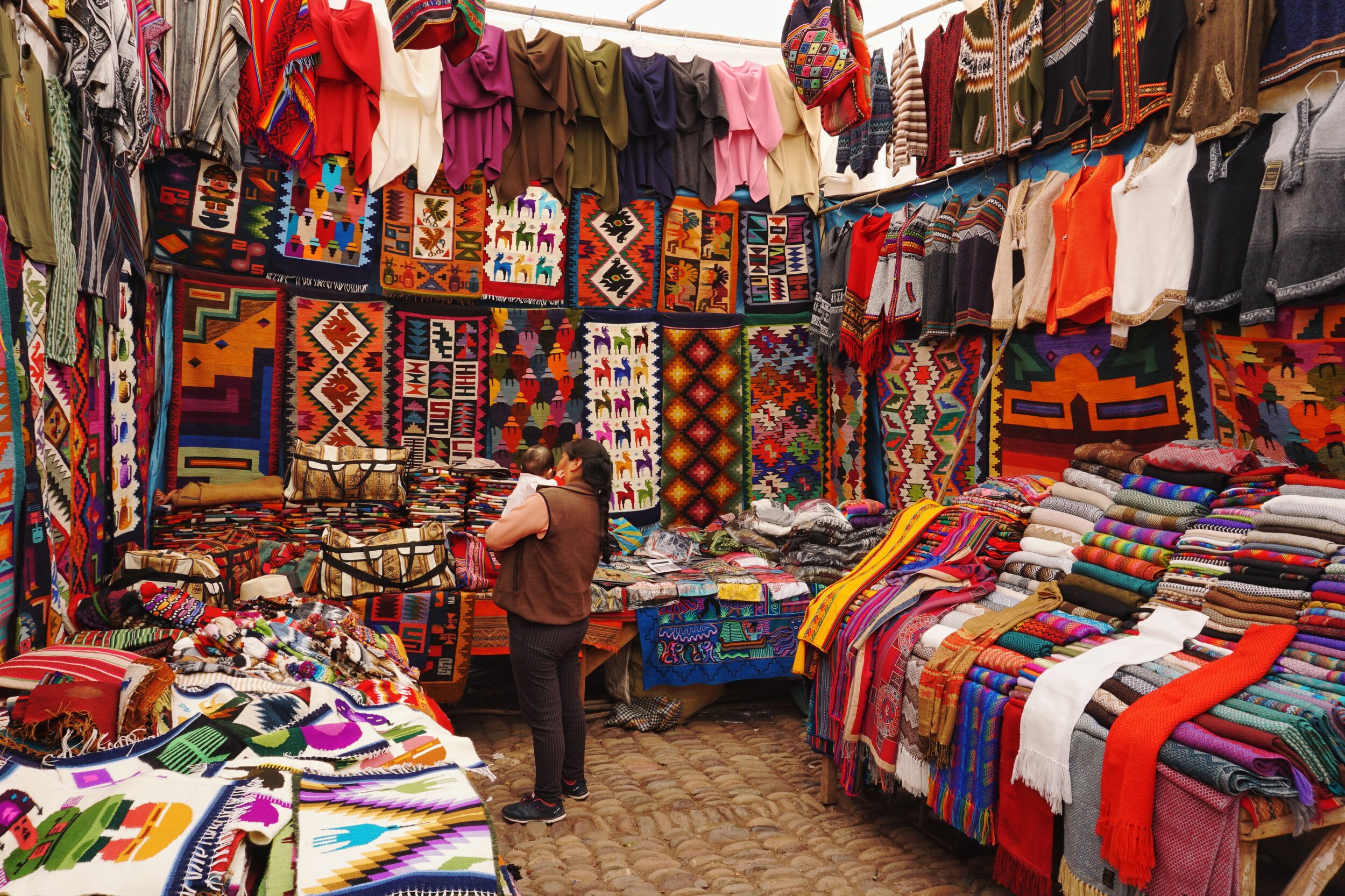 Traditional markets with local colorful handicrafts