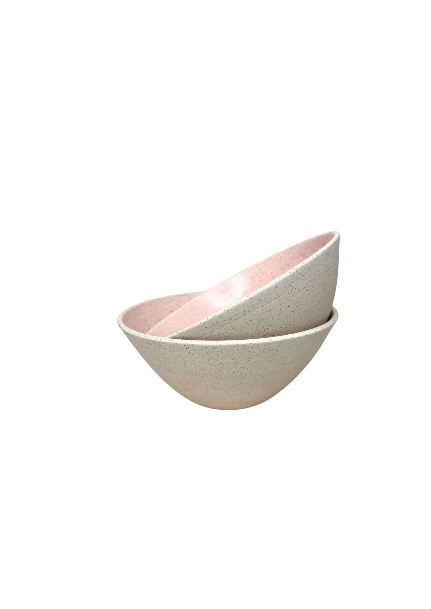 White Iron Stoneware Pink Serving Bowl SALE