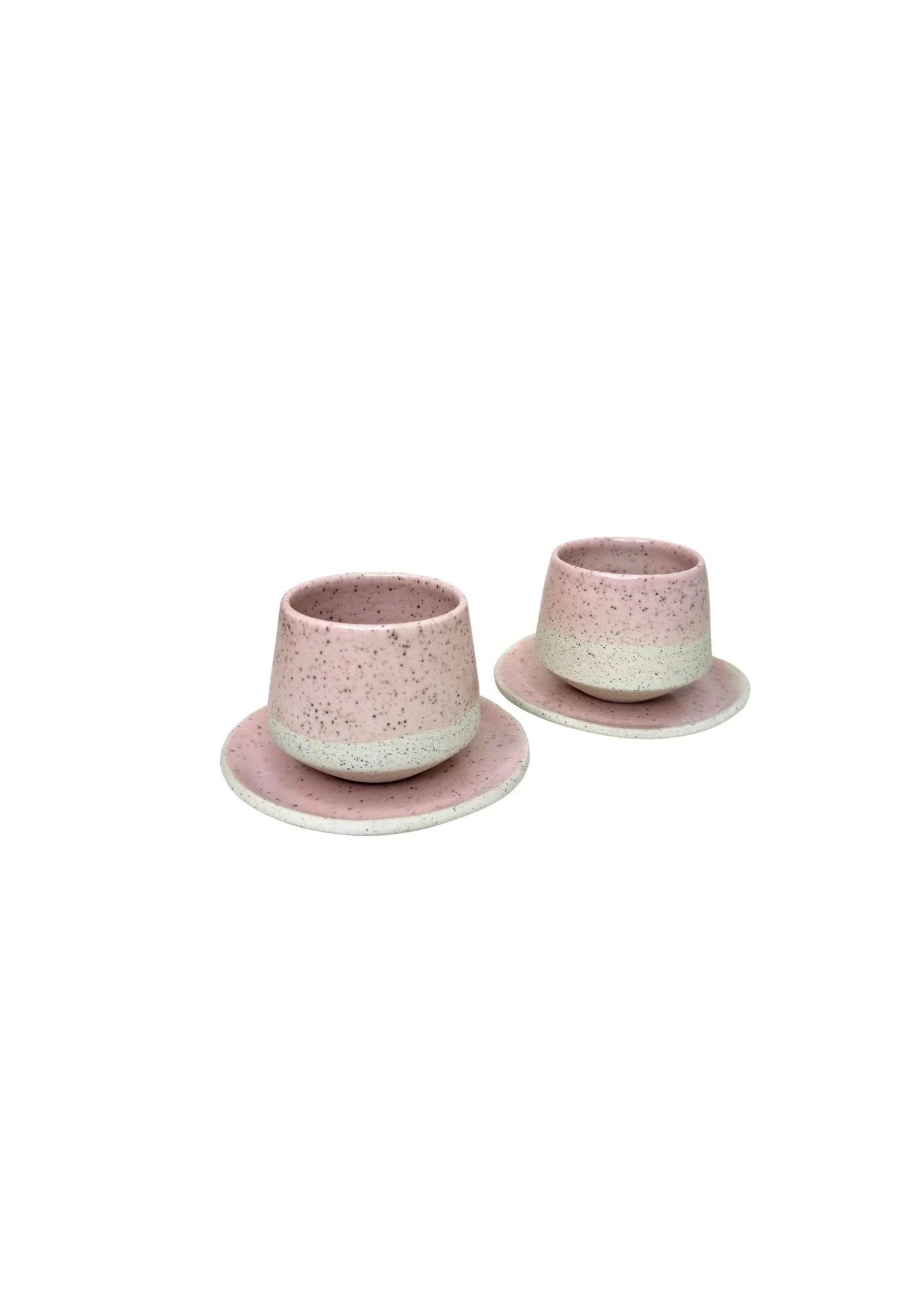 White Iron Stoneware Pink Latte Set Sale