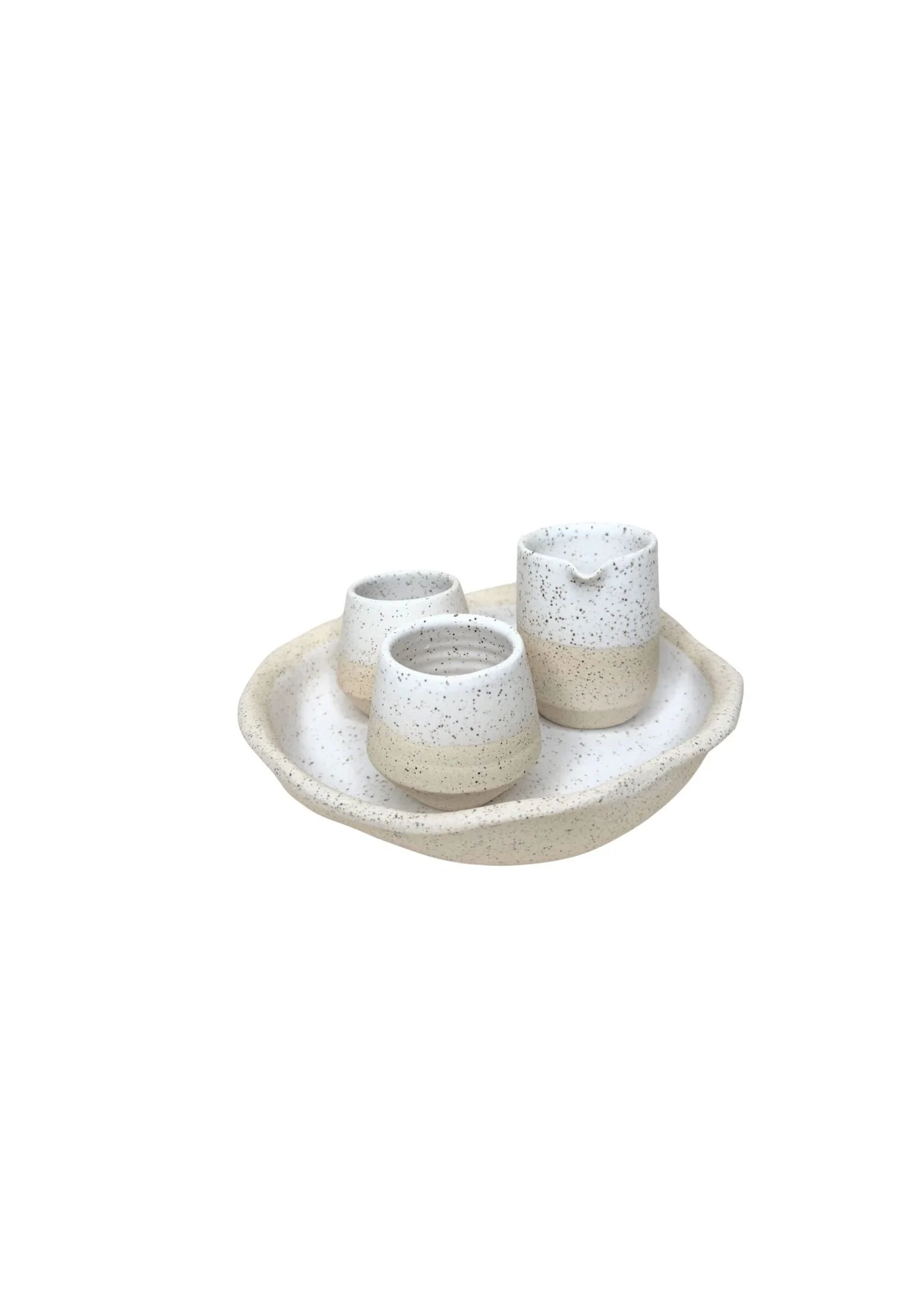 White Iron Stoneware Espresso Set SALE