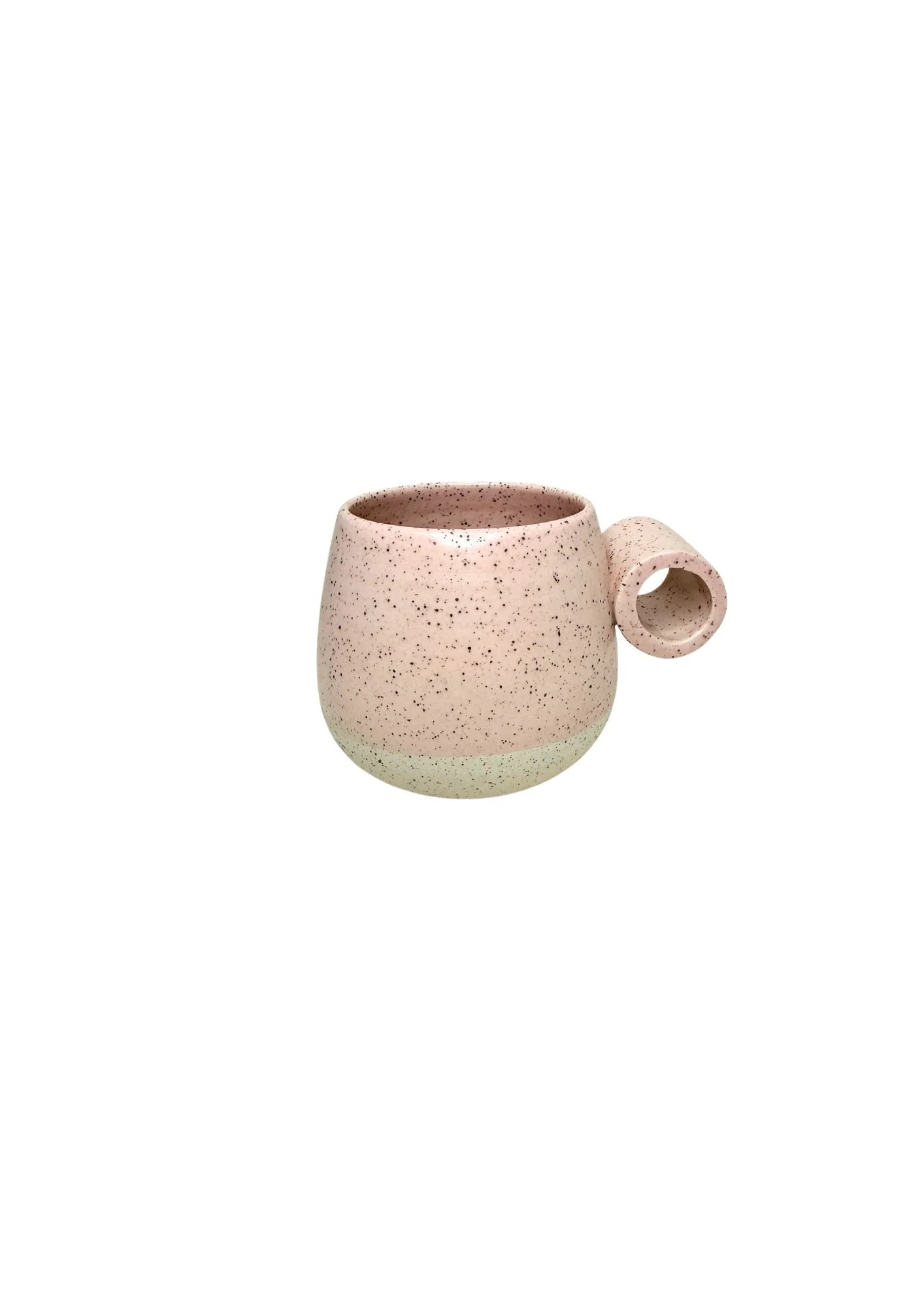 White Iron Stoneware Pink Knickle Mug SALE