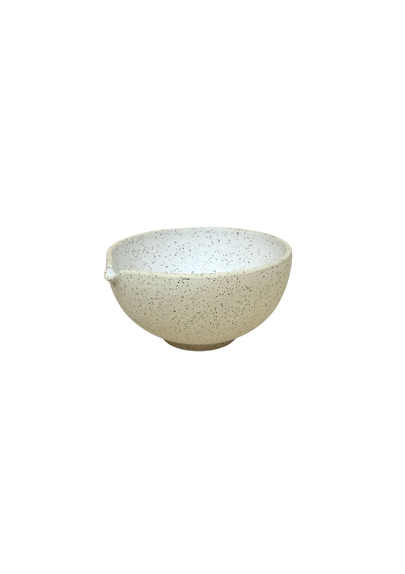 White Iron Stoneware Matcha Bowl with Spout SALE