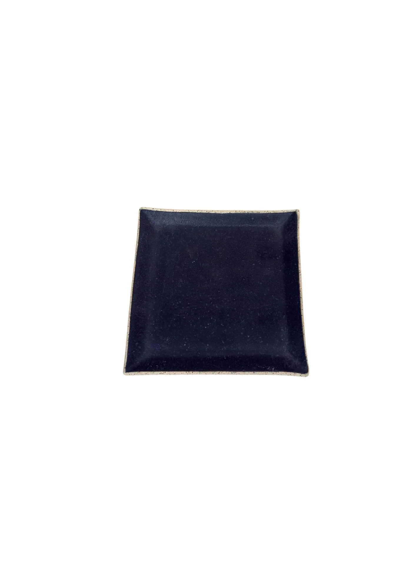 White Iron Stoneware Square Tray Black SALE