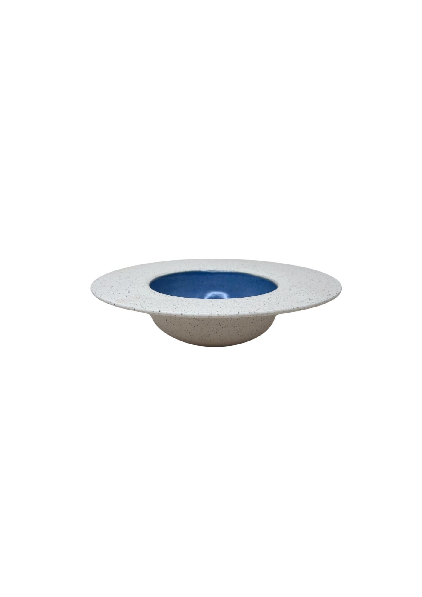 White Iron Stoneware Blue Pasta Bowl SALE