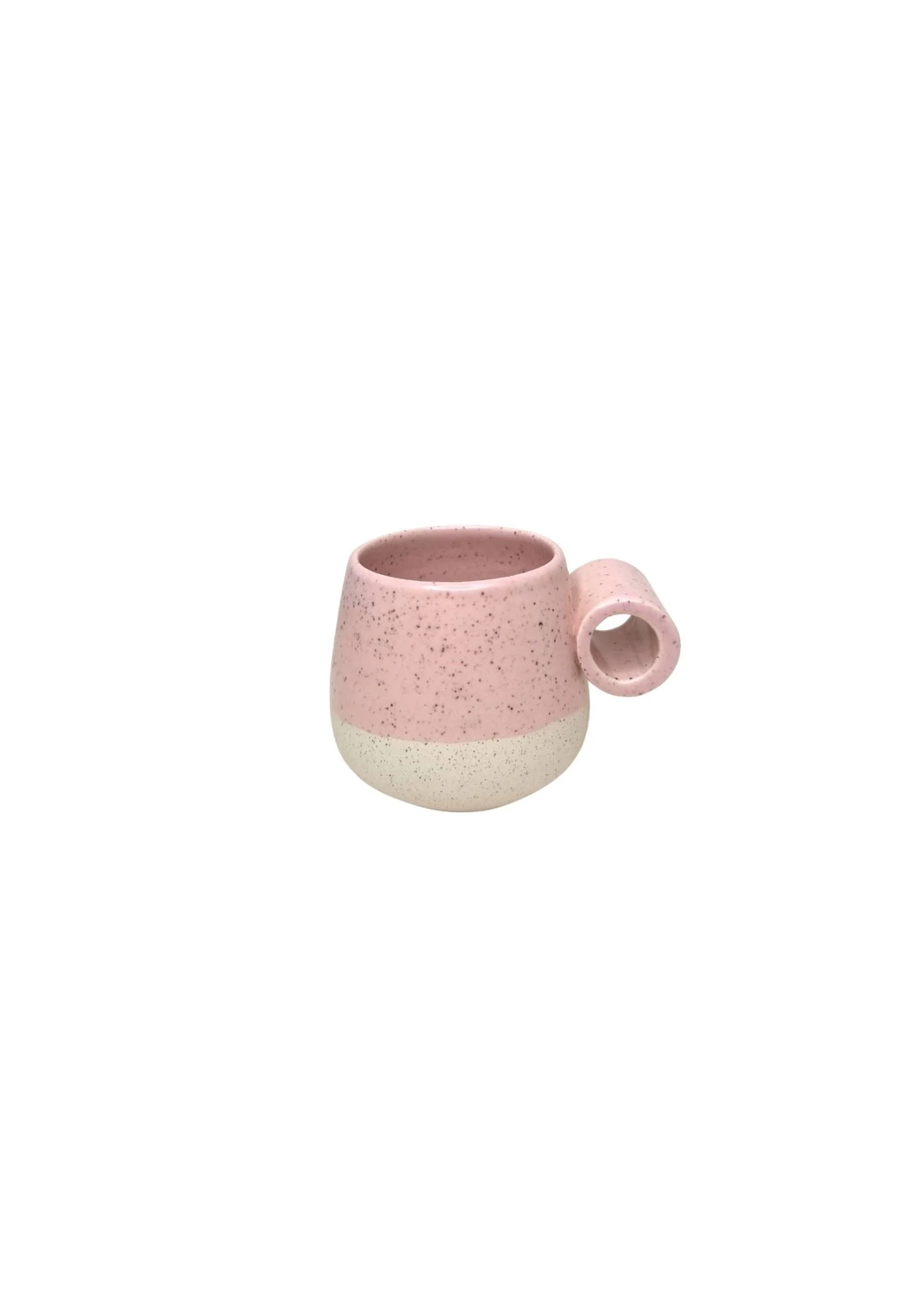 White Iron Stoneware Pink Petite Knuckle Mug SALE