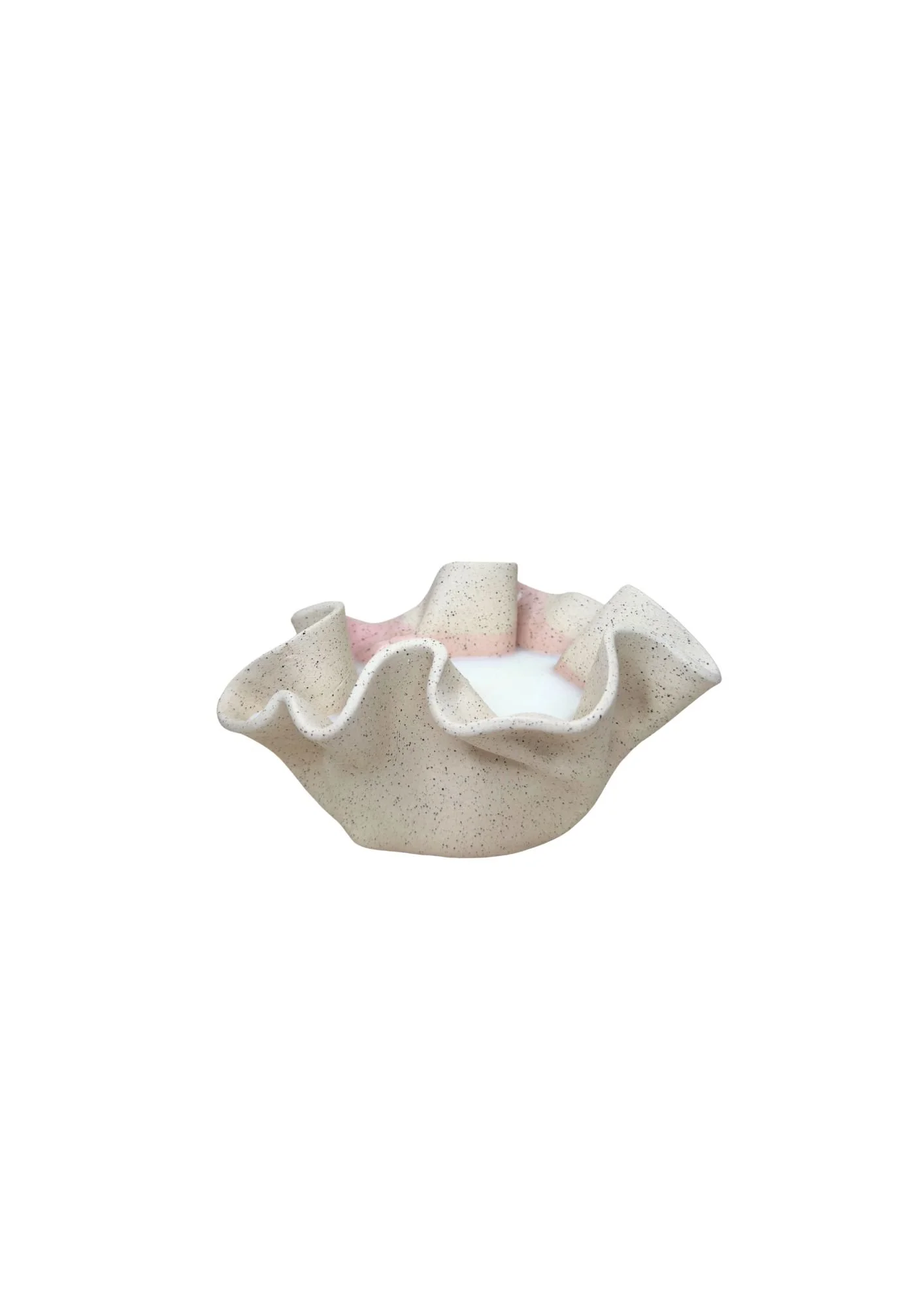 White Iron Stoneware Pink Luminous Candle SALE