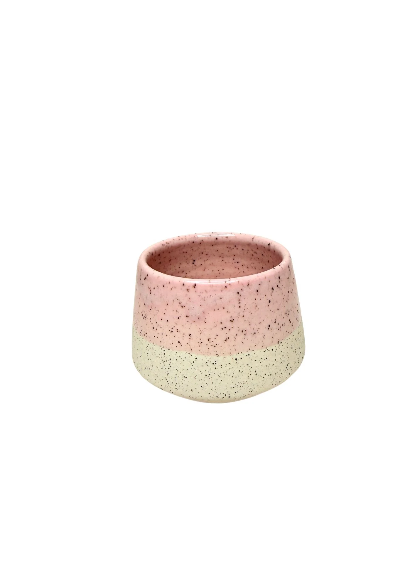 White Iron Stoneware Latte Cup Pink SALE