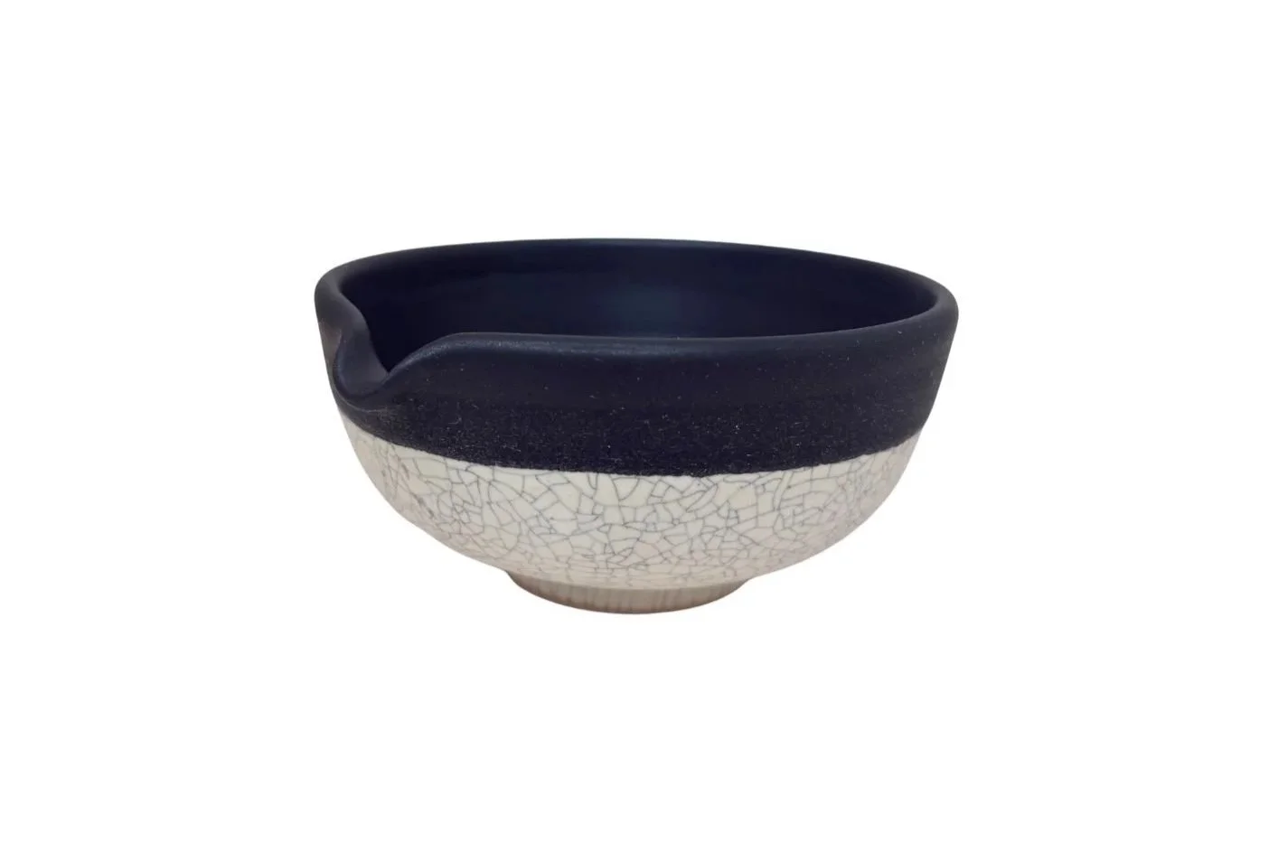 Stone Crackle Black Clean Match Bowl With Spout