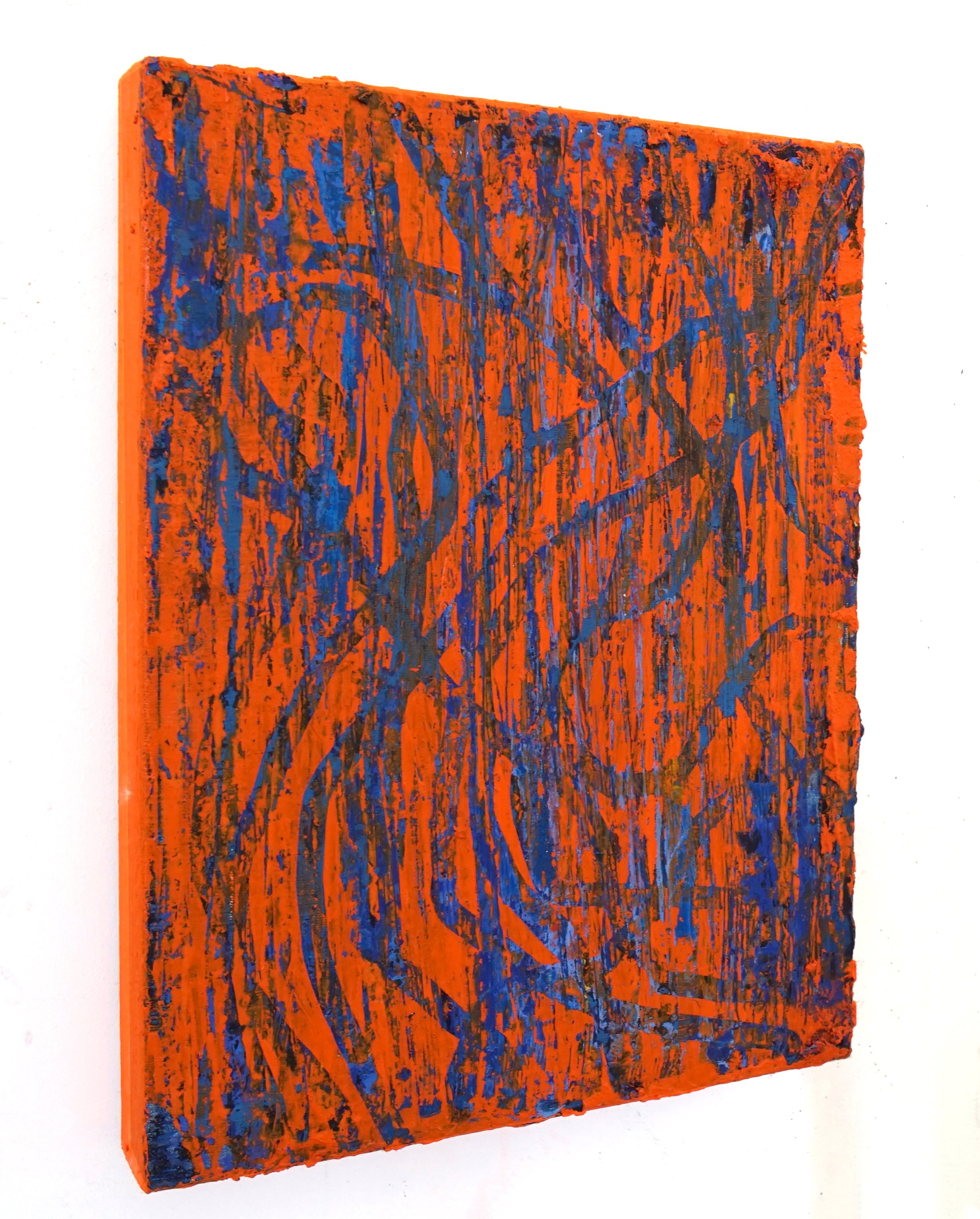 Study in Orange. Oil, Beeswax, Glitters and Pigment on Canvas. 15''x12''. 2021