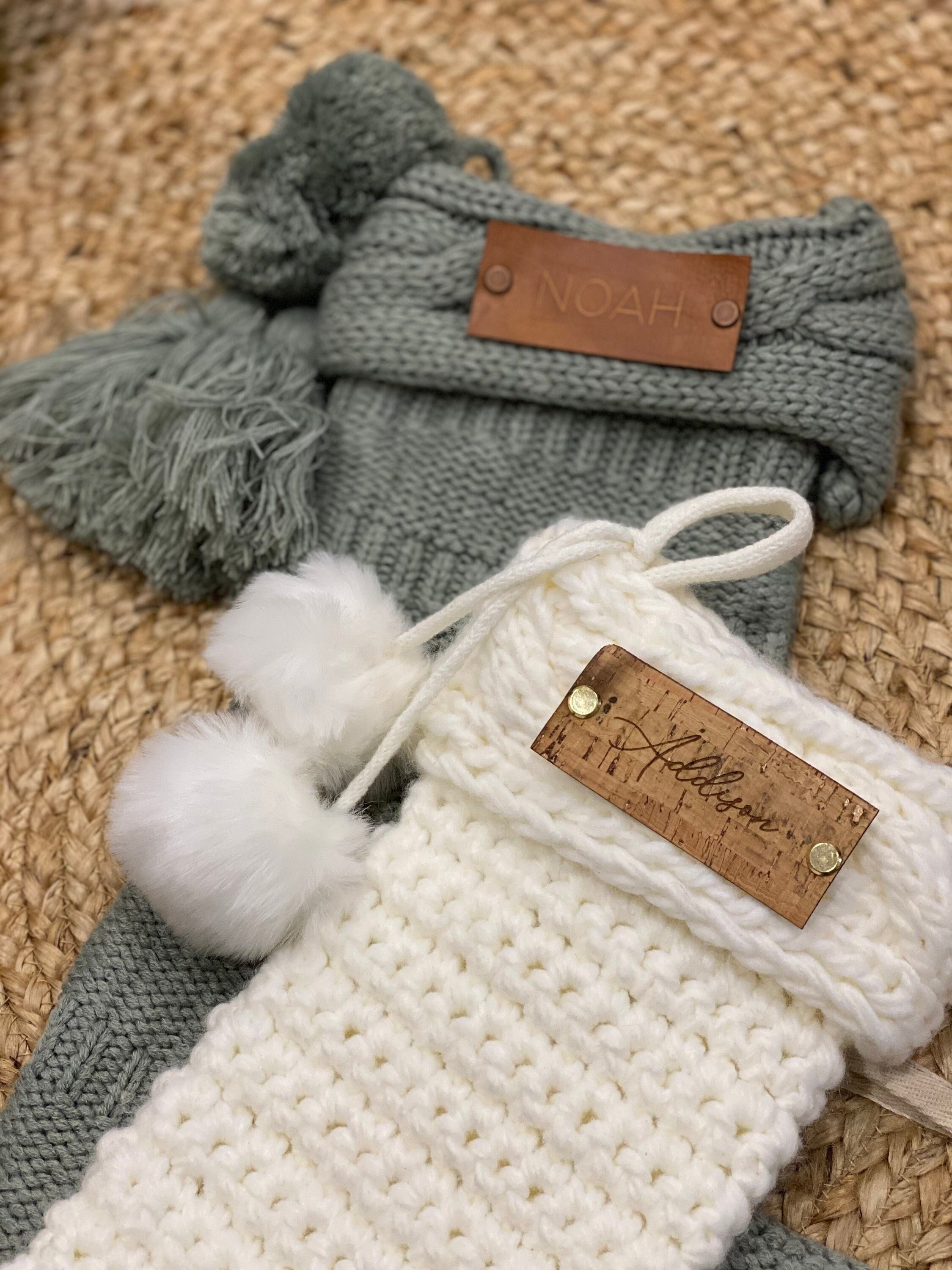 Personalized Stocking Tags Leather | Cork