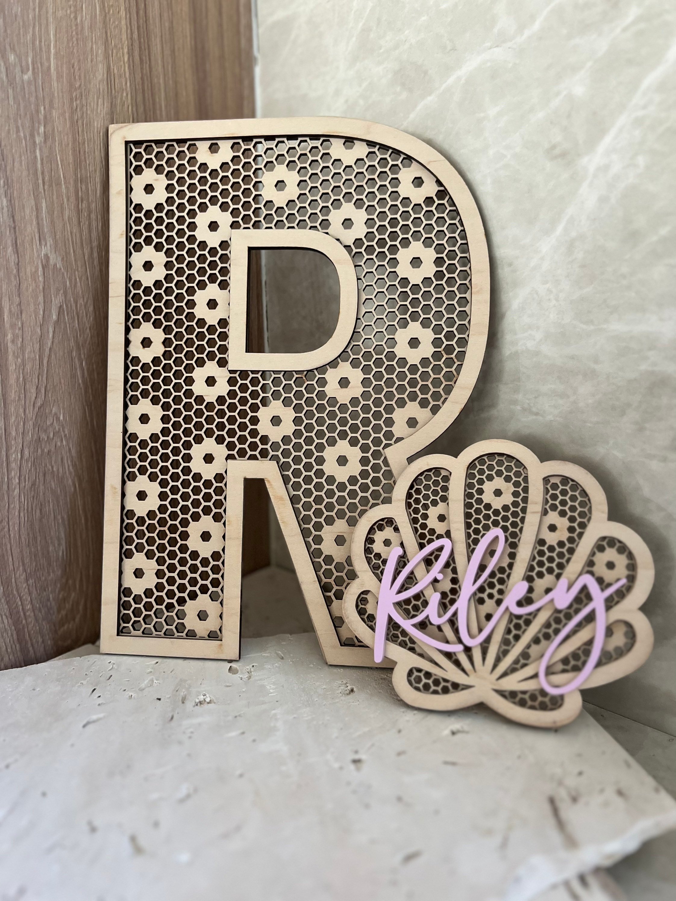 Room letter decor | modern rattan daisy | daisy girl decor
