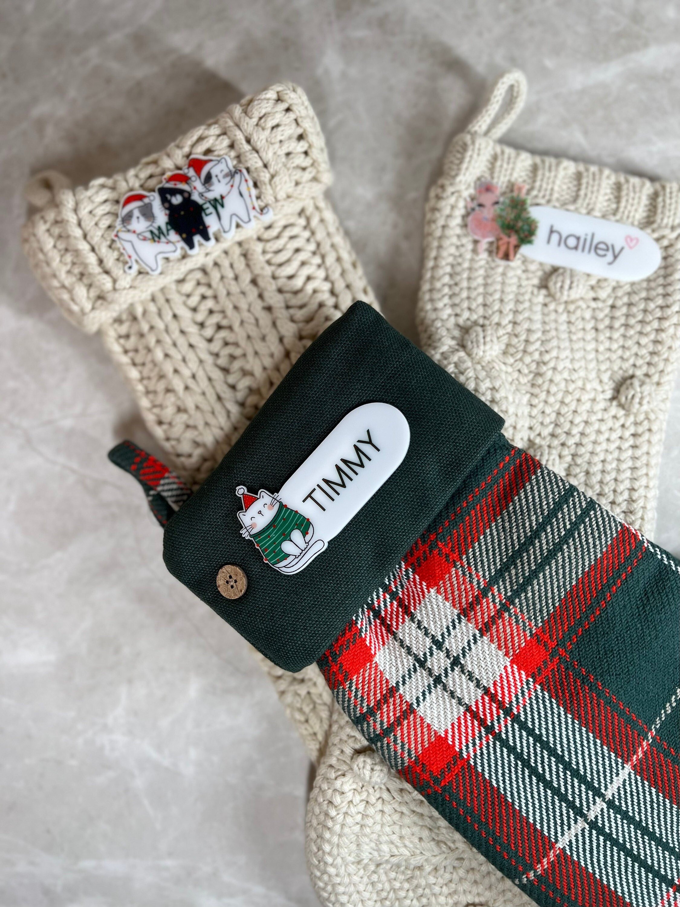 Personalized Acrylic Stocking Tags | Gift Tags | Christmas stocking tags