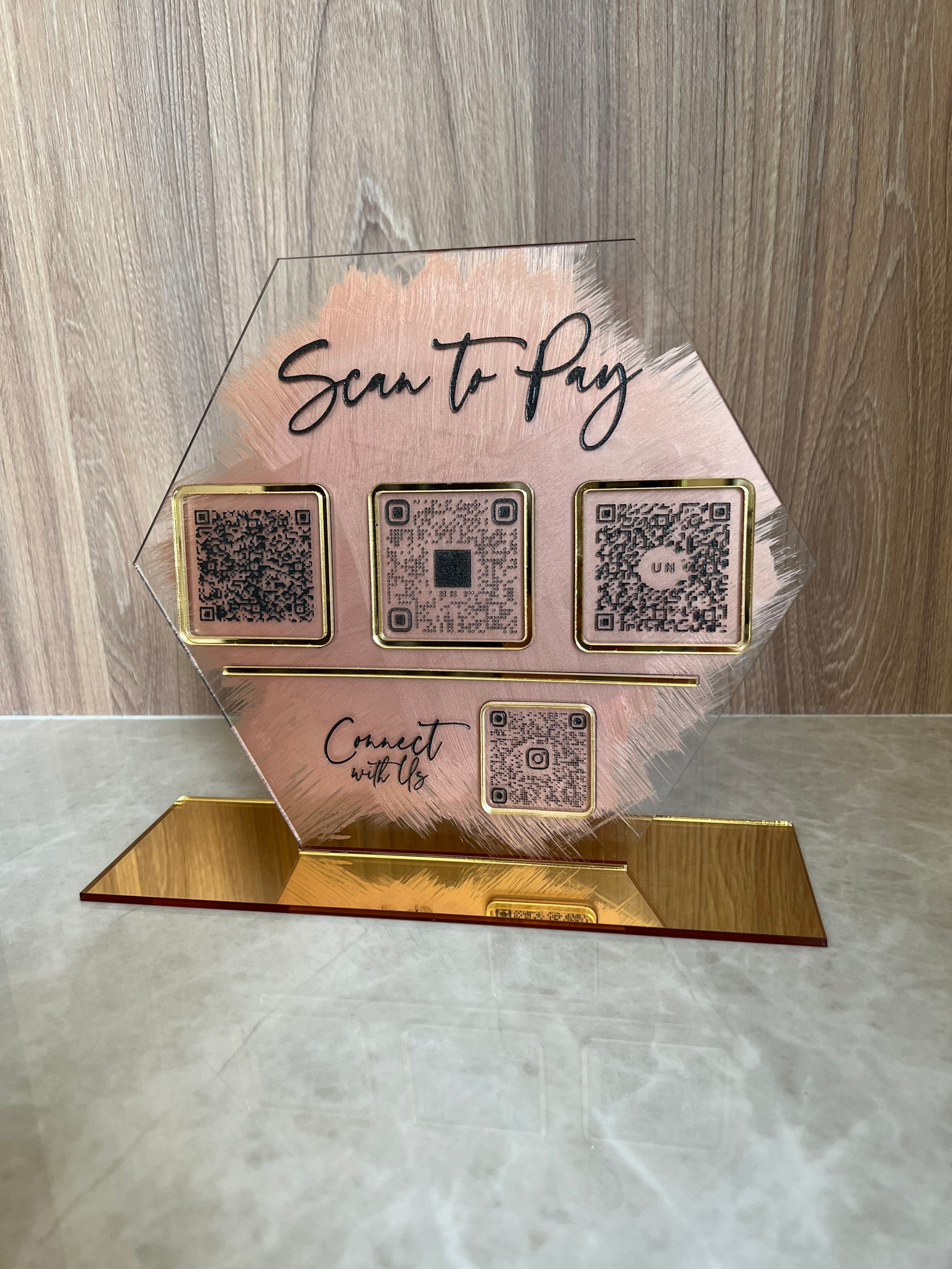 Business Scan to Pay Table Sign | QR codes | Business Card Display