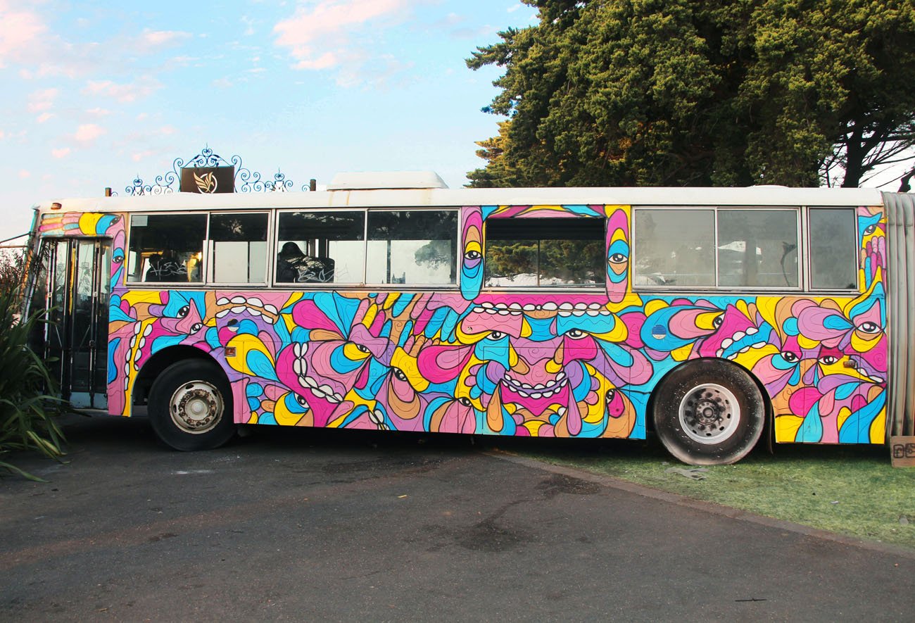 Melbourne Music Festival Live painting on a bus