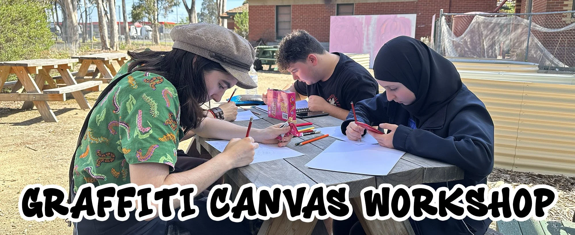 Graffiti On Canvas Painting Workshops in Melbourne Facilitated By Melbourne Mural Artist Lukas Kasper For Schools, Community Groups, and Youth Programs