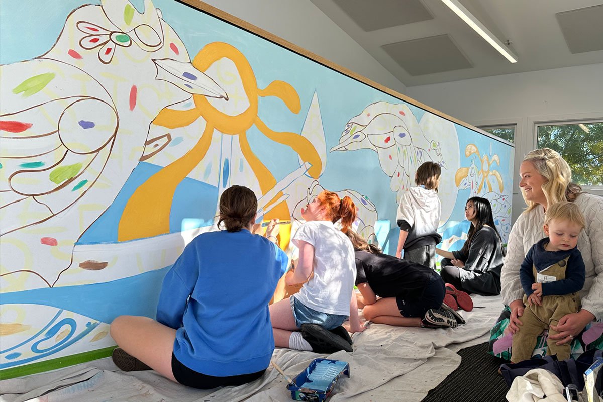 Animal and nature interactive mural at Donald Primary School in Regional Victoria