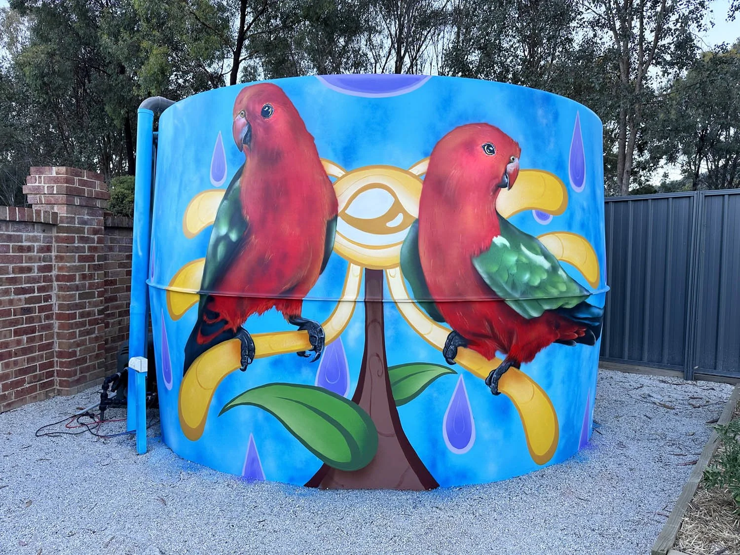 Vibrant Water Tank Mural