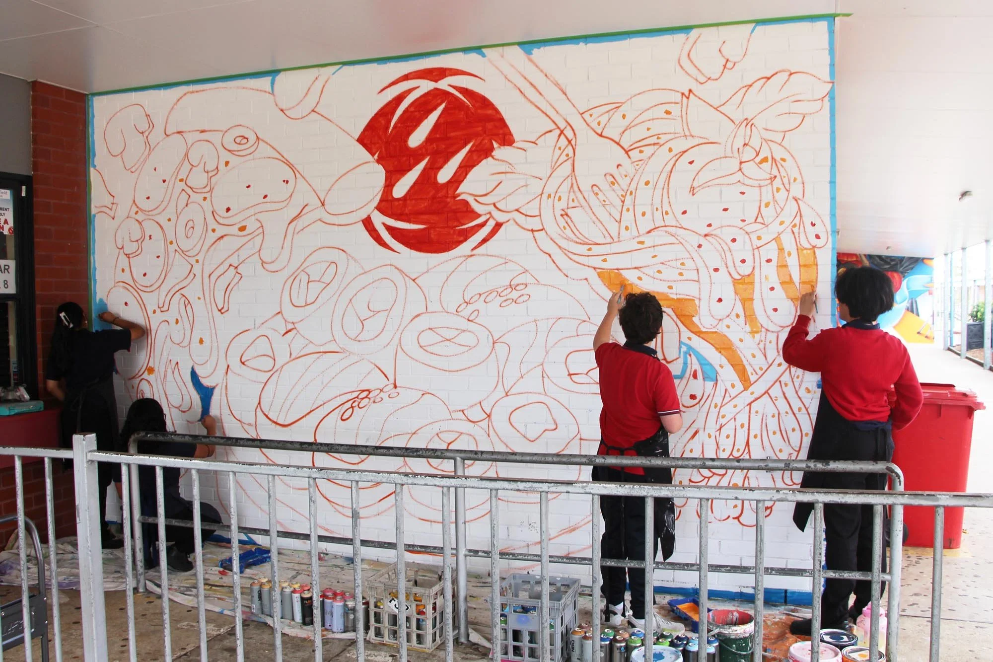 School Mural painted on a canteen in Melbourne by local artist Lukas Kasper