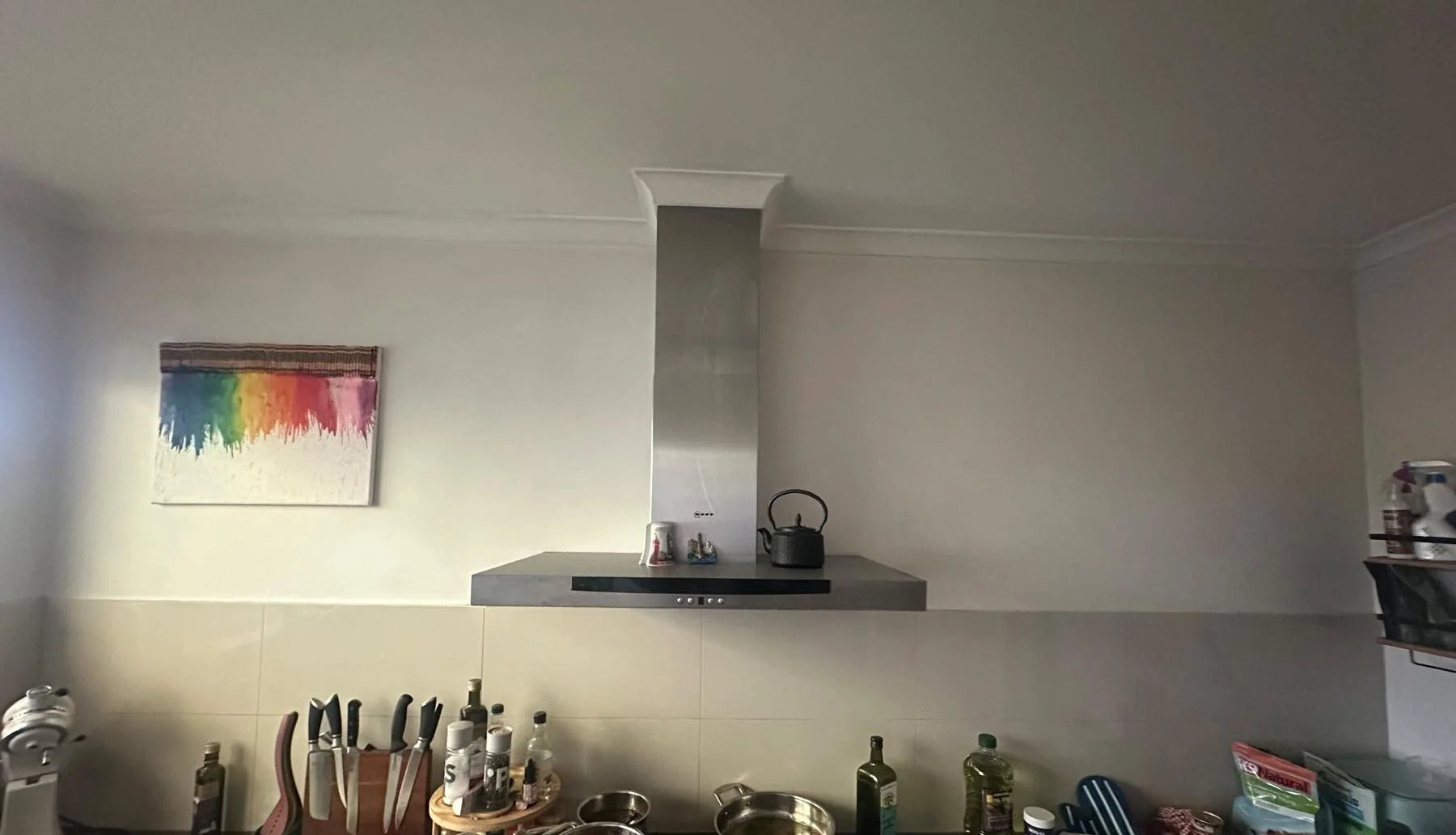 Kitchen wall before mural