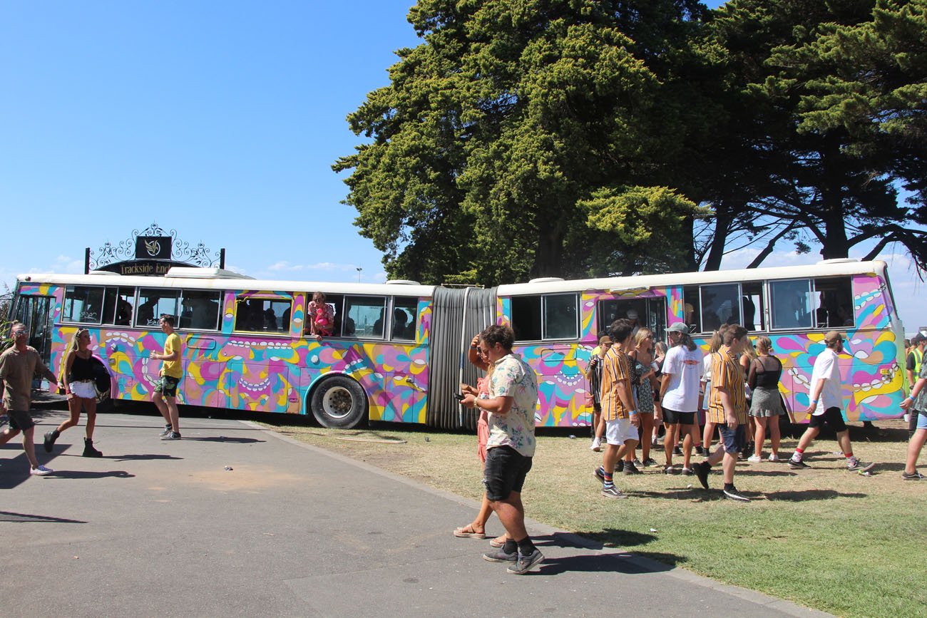 Melbourne Music Festival Live painting on a bus