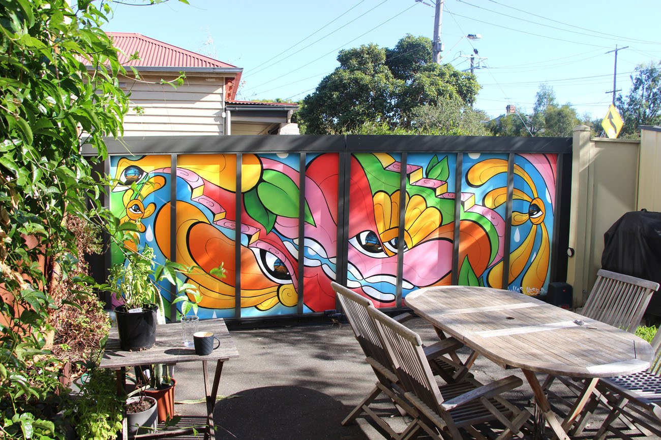 Vibrant Courtyard Mural