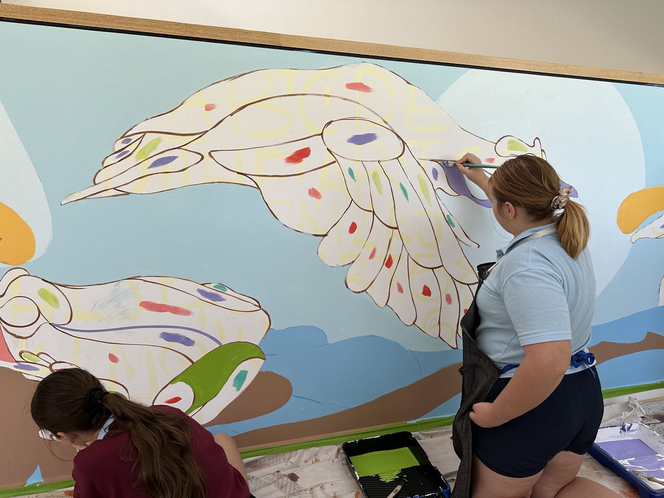 Animal and nature interactive mural at Donald Primary School in Regional Victoria