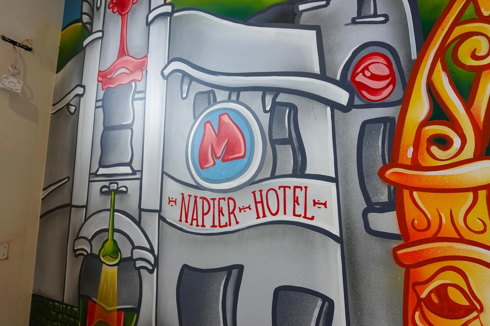 Mural painted in Fitzroy inside Airbnb Apartment inspired by Graffiti and Street Art
