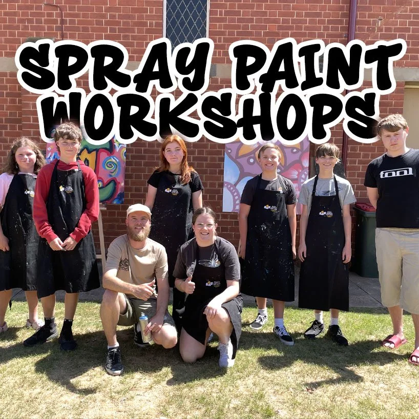 Graffiti Art Spray Painting Workshops in Melbourne Facilitated By Melbourne Mural Artist Lukas Kasper For Schools, Community Groups, and Youth Programs