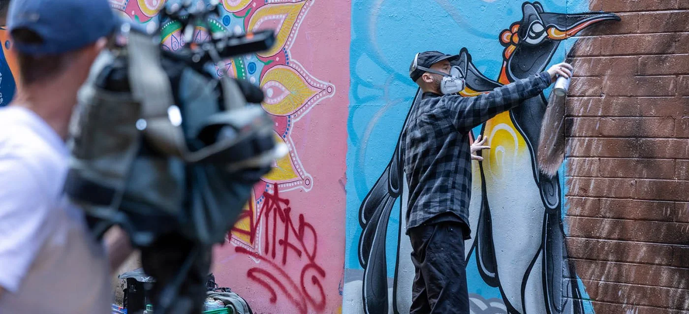 Melbourne Street Artist, Mural Artist & Graffiti Artist Content Creation for brands and companies with a unique urban art look