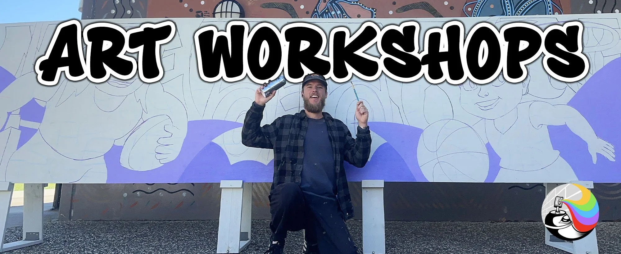 Creative Art Workshops in Melbourne Facilitated By Melbourne Mural Artist Lukas Kasper For Schools, Community Groups, and Youth Programs