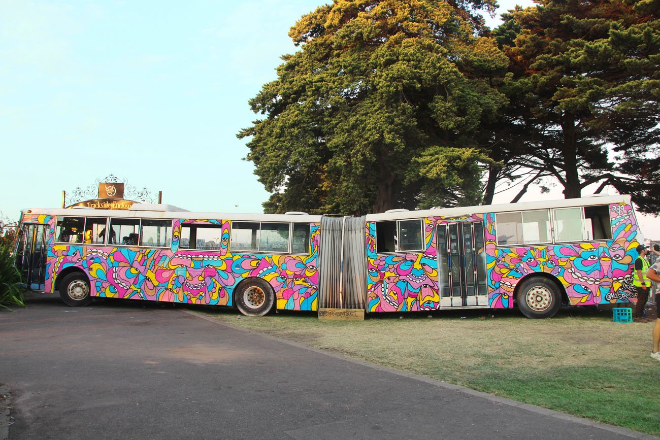 Melbourne Music Festival Live painting on a bus