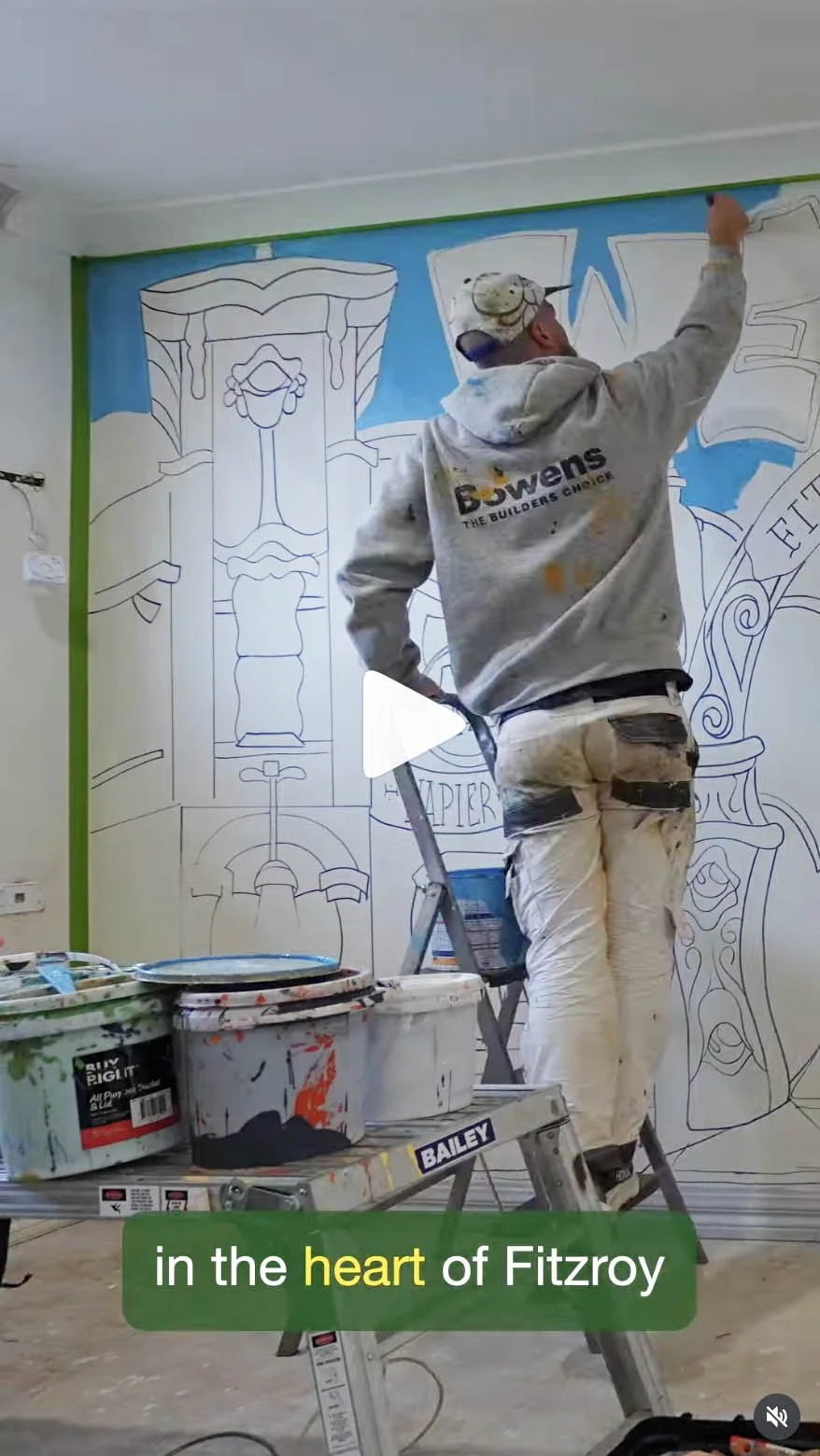 Mural painted in Fitzroy inside Airbnb Apartment inspired by Graffiti and Street Art