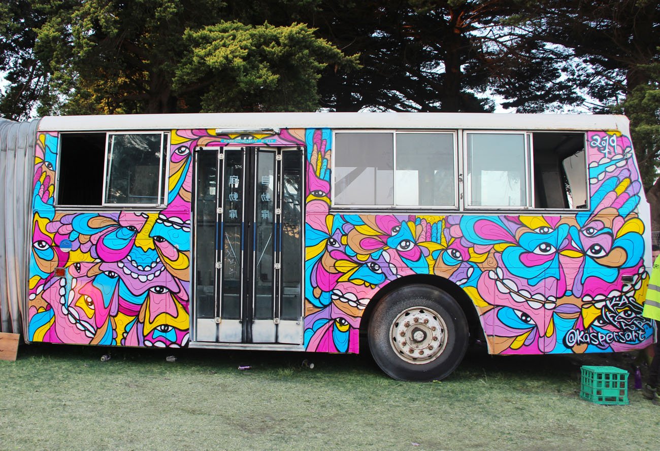 Melbourne Music Festival Live painting on a bus