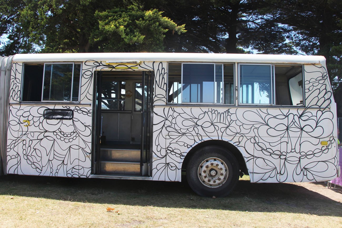 Melbourne Music Festival Live painting on a bus