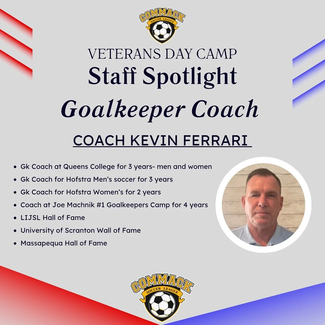 Veterans Day Staff Spotlight 🇺🇸 We are very excited to welcome goalkeeper coach, Kevin Ferrari to our camp- he brings valuable insight and experience and our goalkeepers are going to learn a lot from him! 👏🏼 It&rsquo;s not too late to register, l