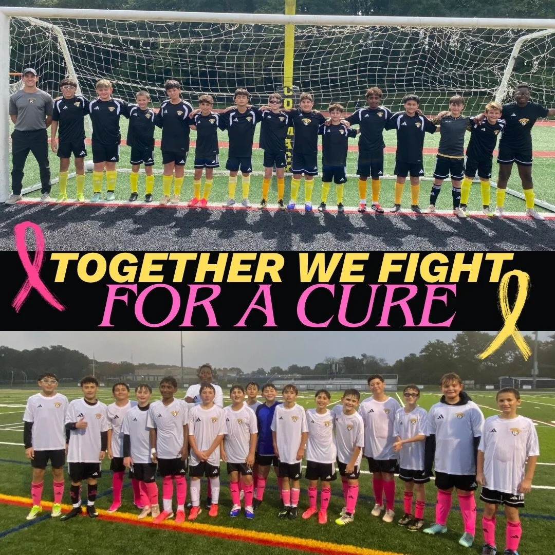 The BU13 Panthers kick for a cause! 💛💗 Like many of our Commack teams, the boys wore yellow socks throughout September in support of Pediatric Cancer Awareness. Now, for the month of October, they&rsquo;re sporting pink socks in honor of Breast Can