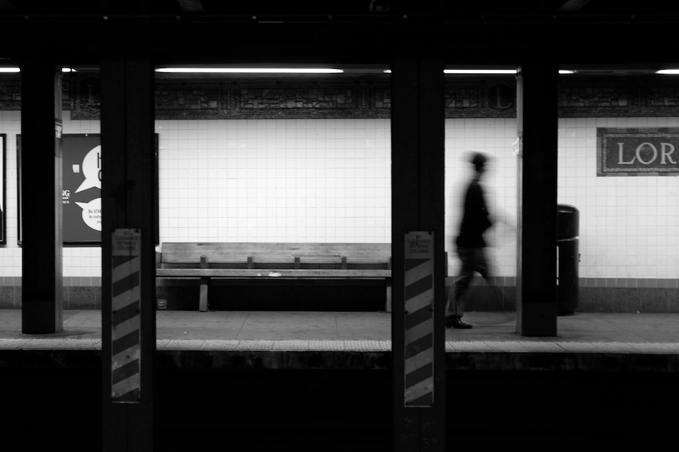  Jan. 11, 2011 - Brooklyn, NY: A commuter exits the L Train at the Lorimer Street station. 