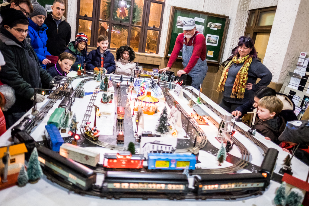  Westwood, NJ - Dec. 2, 2017: A model train display set up at the Westwood Train Station as part of their annual Home for the Holidays celebration. 