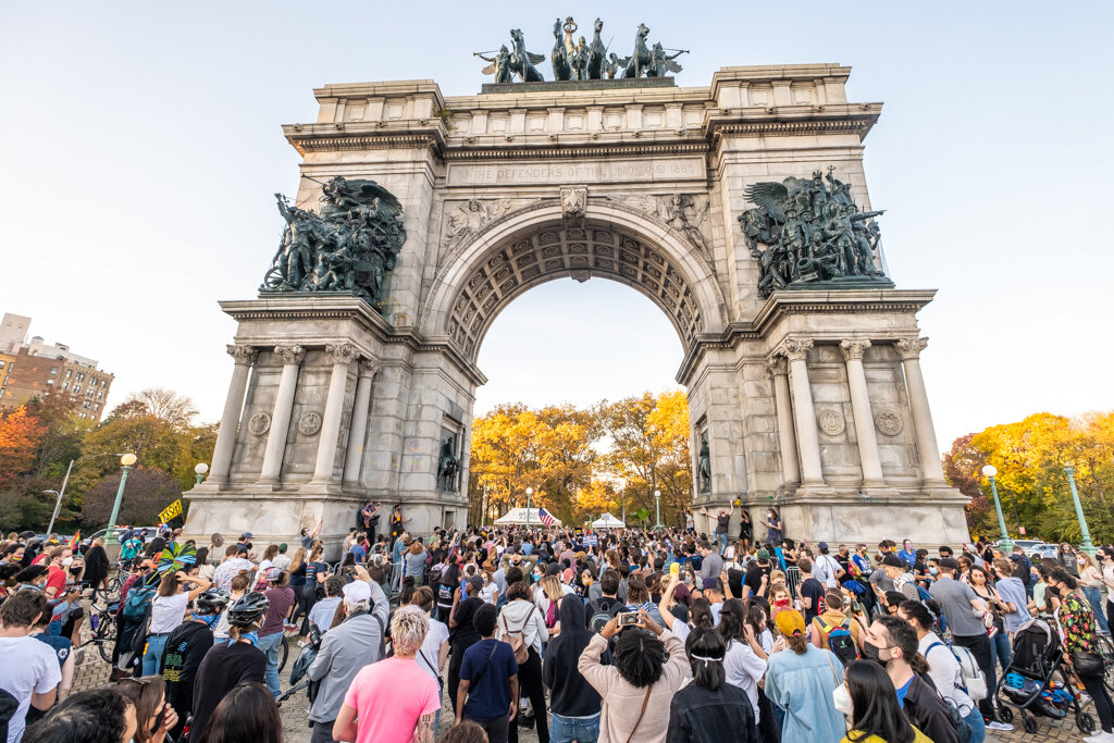  Nov. 7, 2020 - Brooklyn, NY:  New Yorkers celebrate Joe Biden's Presidential campaign victory, after several days of delayed election results due to the COVID-19 pandemic. 