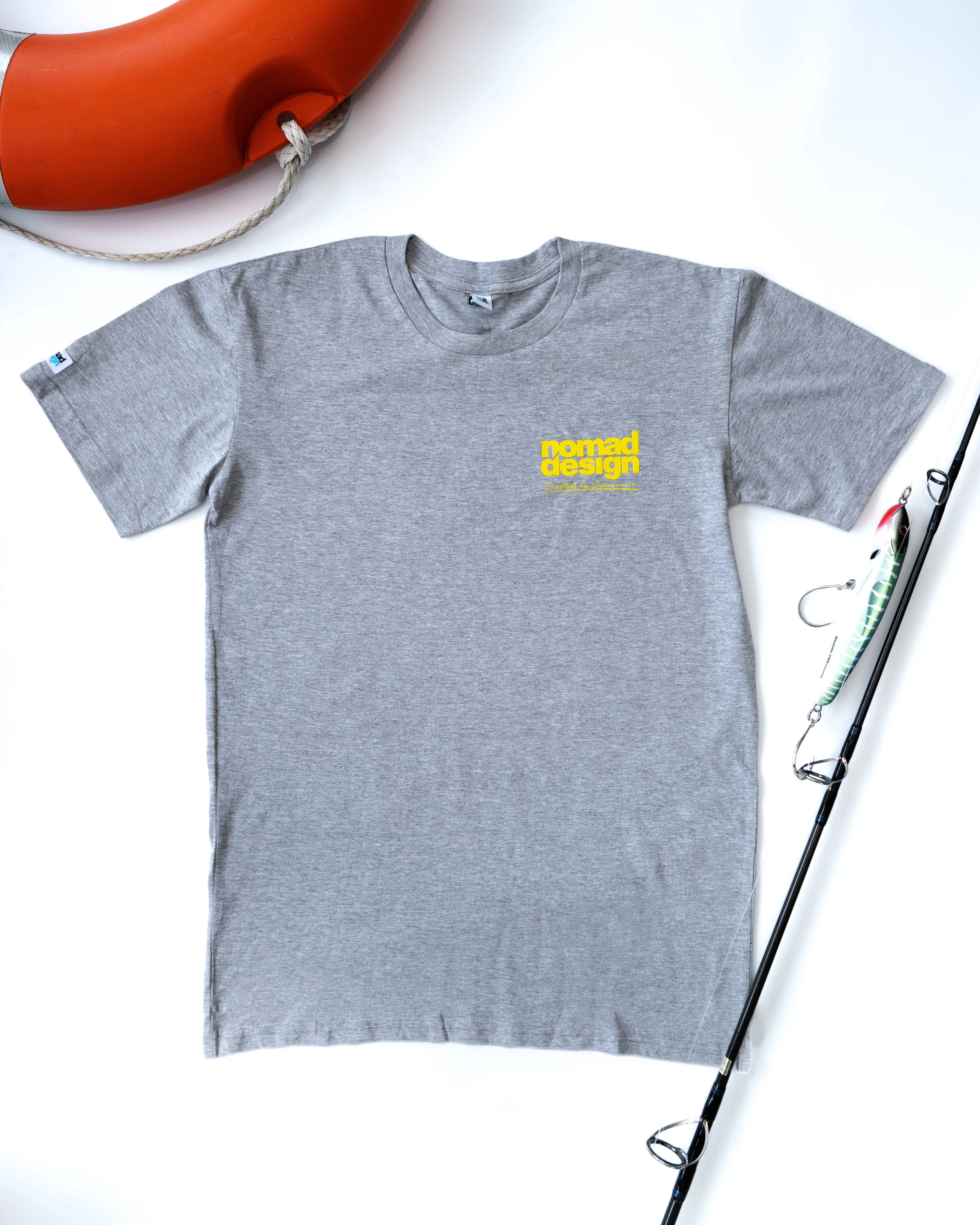 Nomad Design Tee - Grey Marle/Yellow