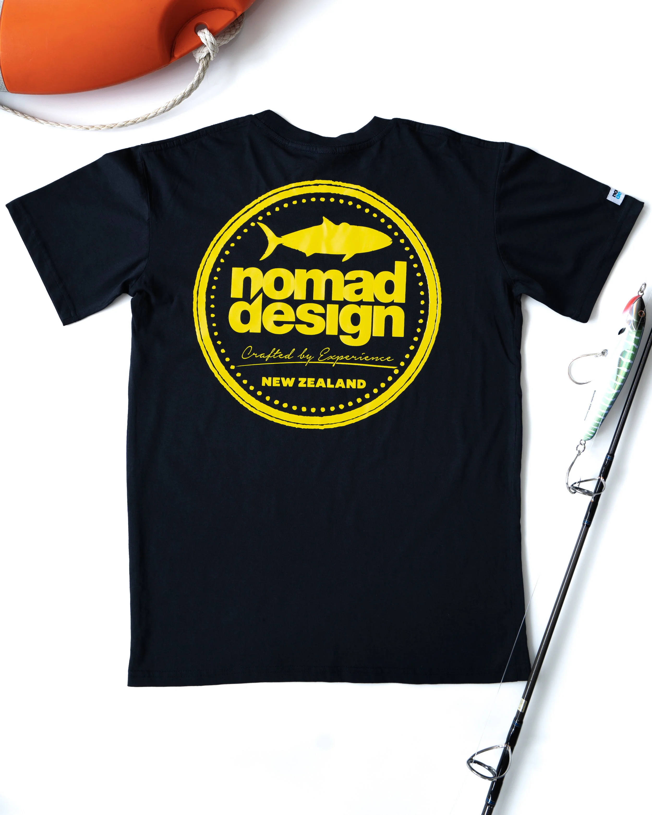Nomad Design Tee - Navy/Yellow