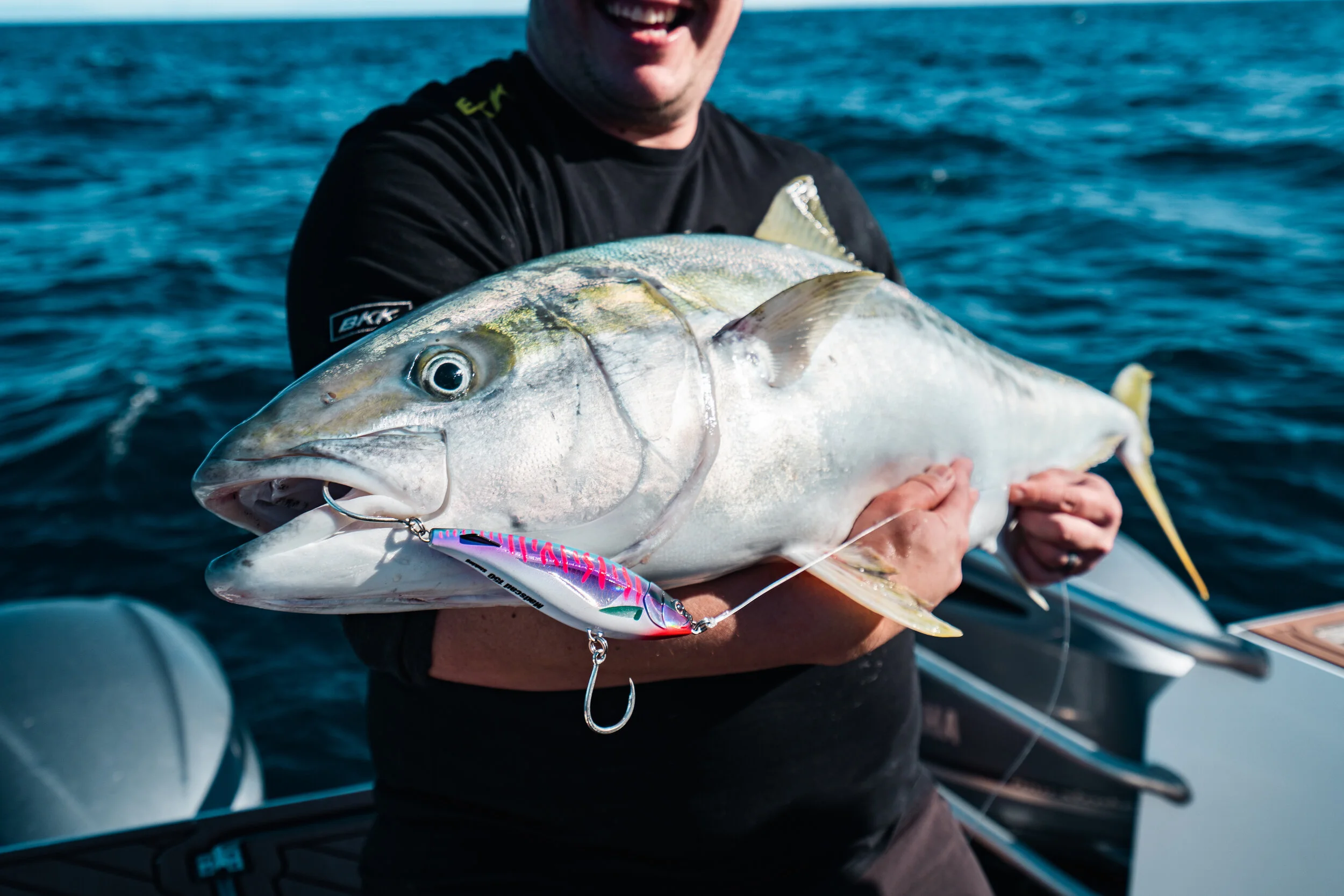 The Pink Mackerel colour doesn’t match any New Zealand baitfish, but it was the winning lure on this day.