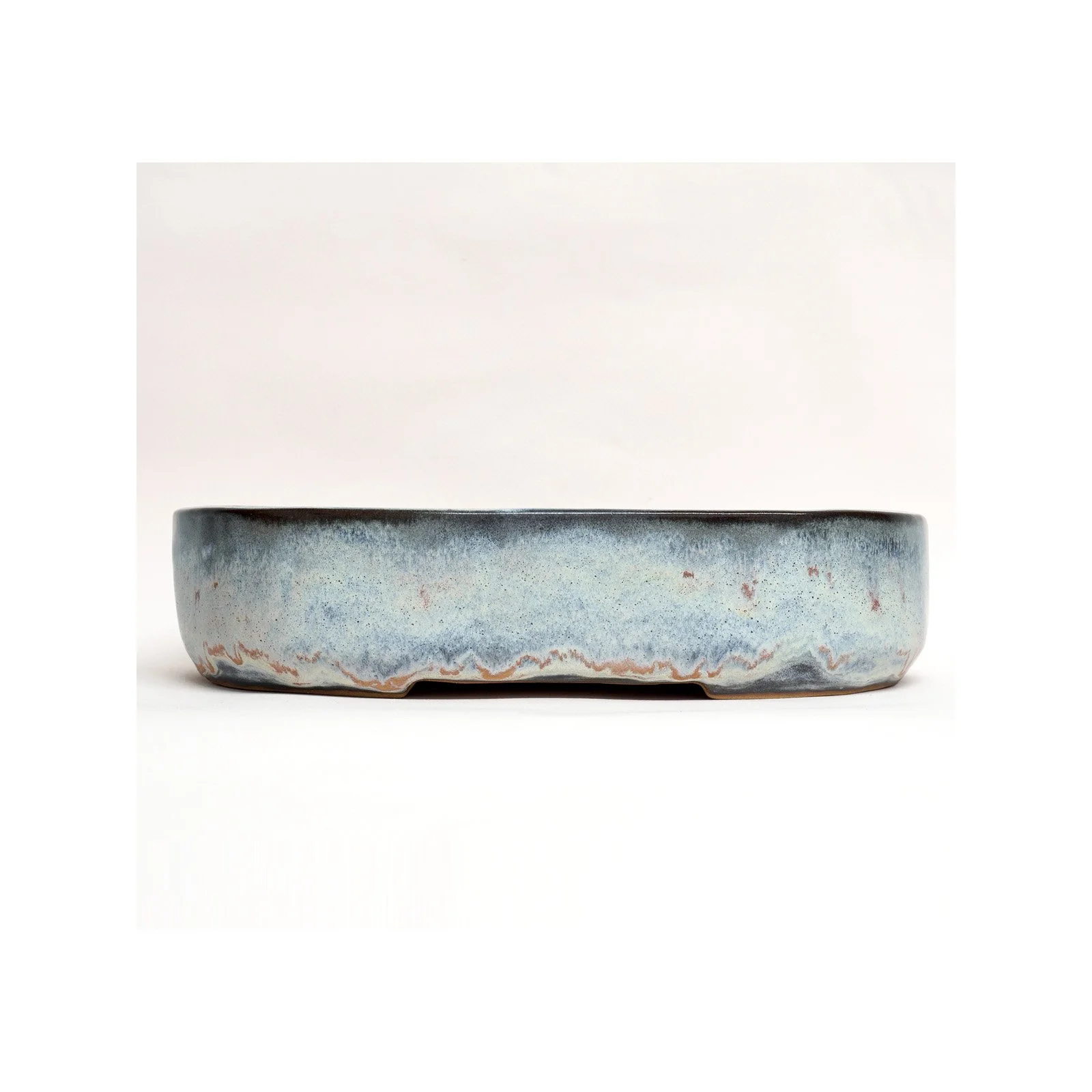 Large Oval White and Blue 'Namako'