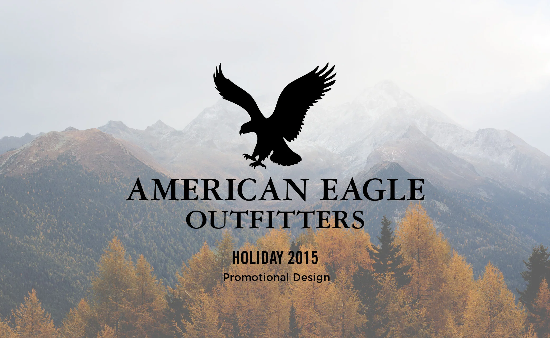 In the Summer of 2015 I created a promotional project for American Eagle Outfitters. This was a three piece promotional design for their upcoming Holiday 2015 season. The promotion included a store window template, a bi-fold mailer and an email desi